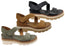 Sofft Pru Womens Leather Wedge Sandals With Cushioned Comfort Footbed