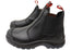 KingGee Mens Black Tradie Gusset Steel Cap Safety Boots With Scuff Cap