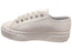 Superga Womens 2740 Platform Tumbled Leather Lace Up Shoes