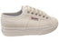 Superga Womens 2740 Platform Tumbled Leather Lace Up Shoes