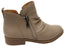 Hush Puppies Chalet Womens Comfortable Taupe Leather Ankle Boots