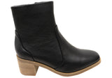 Hush Puppies Superb Womens Leather Comfortable Mid Heel Ankle Boots