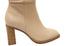 Hush Puppies Patron Womens Leather Heeled Mid Calf Nude Boots