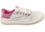 Volley Womens Comfortable Lace Up Casual Shoes White Pink