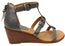 Sofft Gaige Womens Leather Wedge Sandals With Comfort Footbed