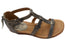 Sofft Gaige Womens Leather Wedge Sandals With Comfort Footbed