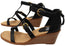 Sofft Gaige Womens Leather Wedge Sandals With Comfort Footbed