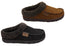 Dearfoam Mens Brendan Microfiber Suede Clog with Whipstitch Slippers