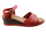 New Face Dorita Womens Leather Wedge Sandals Made In Brazil