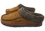 Dearfoam Mens Brendan Microfiber Suede Clog with Whipstitch Slippers