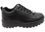 Skechers Womens Leather Street Cleat Slip Resistant Work Shoes