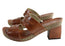 Andacco Meadow Womens Leather Mid Heel Slides Sandals Made In Brazil