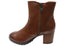 Caprice Jessie Womens Extra Wide Comfort Mid Heel Leather Ankle Boots