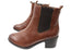 Caprice Jade Womens Comfort Mid Heel Leather Wide Fit Ankle Boots