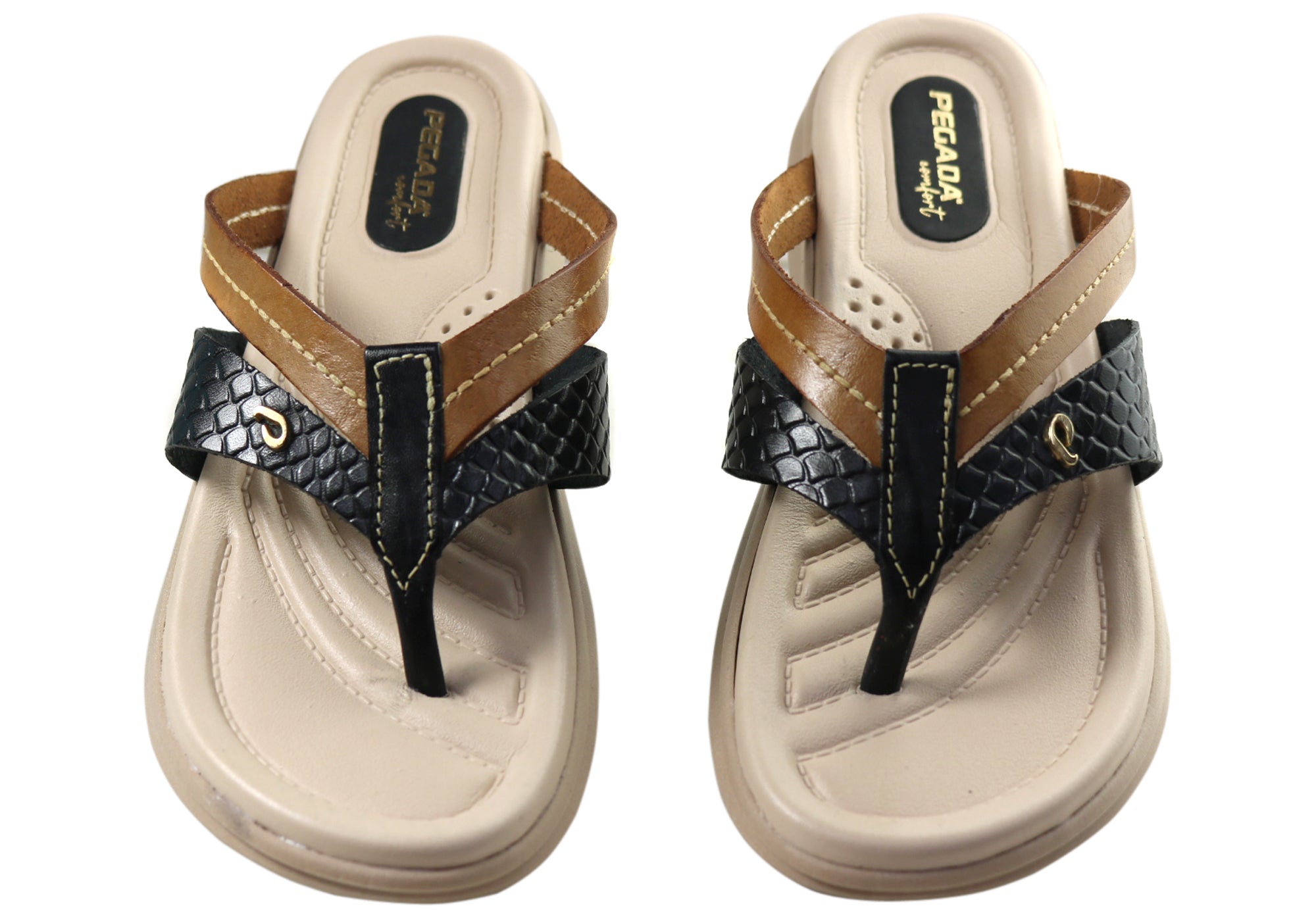 Pegada Vogi Womens Comfort Leather Thongs Sandals Made In Brazil