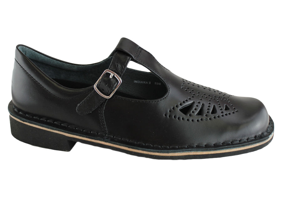 Harrison Indiana II T-Bar Senior and Youths Leather School Shoes ...