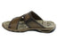 Pegada Andy Mens Leather Comfy Cushioned Slide Sandals Made In Brazil