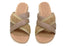 Usaflex Crescent Womens Comfort Leather Slides Sandals Made In Brazil