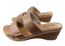 Usaflex Araceli Womens Leather Wedge Slides Sandals Made In Brazil